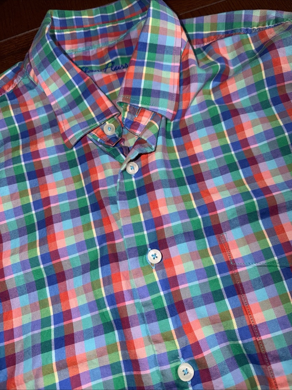 Alan Flusser Men's Multicolor Plaid Button-Up Shirt Size XL